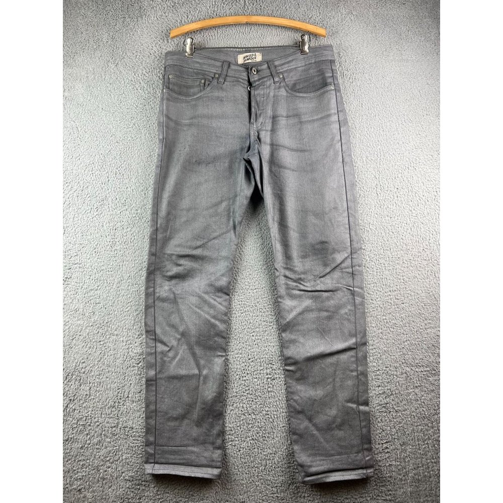 Naked & Famous Jeans Mens Reflective / Metallic Silver - Style “Weird Guy”. 🤷🏼